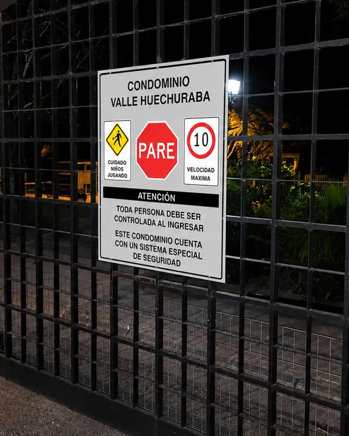 Condominios de Huechuraba — señalética de acceso